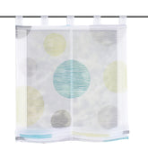 digital bedrucktes Schlaufenraffrollo Borden apfelgrün BxH 60/80/100/120x140cm